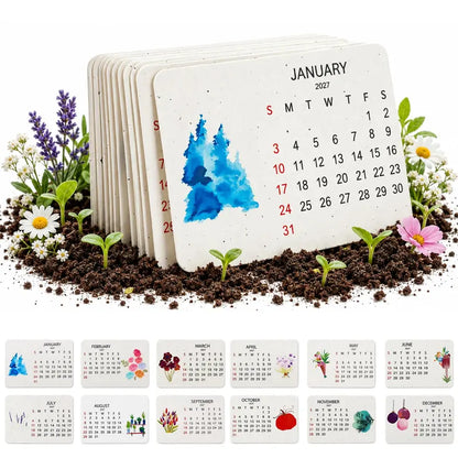 Eco-Friendly Plantable Grain Calendar 2027 with Stand