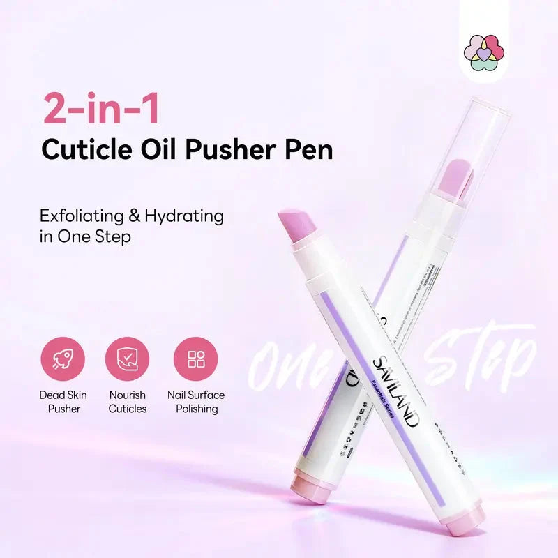 2PCS 3-in-1 Nail Care Pen, Cuticle Oil Cuticle Pusher Nail Oil Pen
