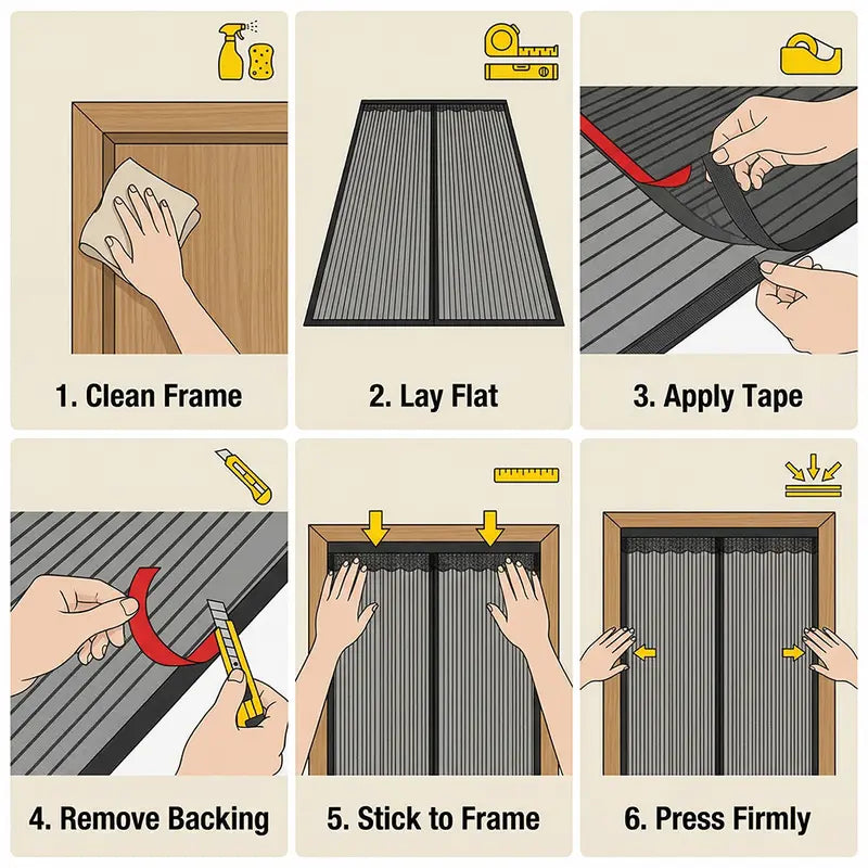 Summer Anti-Mosquito Door Curtain — Fine-Mesh Magnetic Soft Screen Door