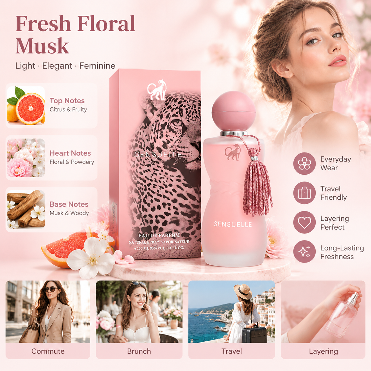 Sensuelle Eau de Parfum 100ml 3.4fl.oz. Perfume for Women by EBC