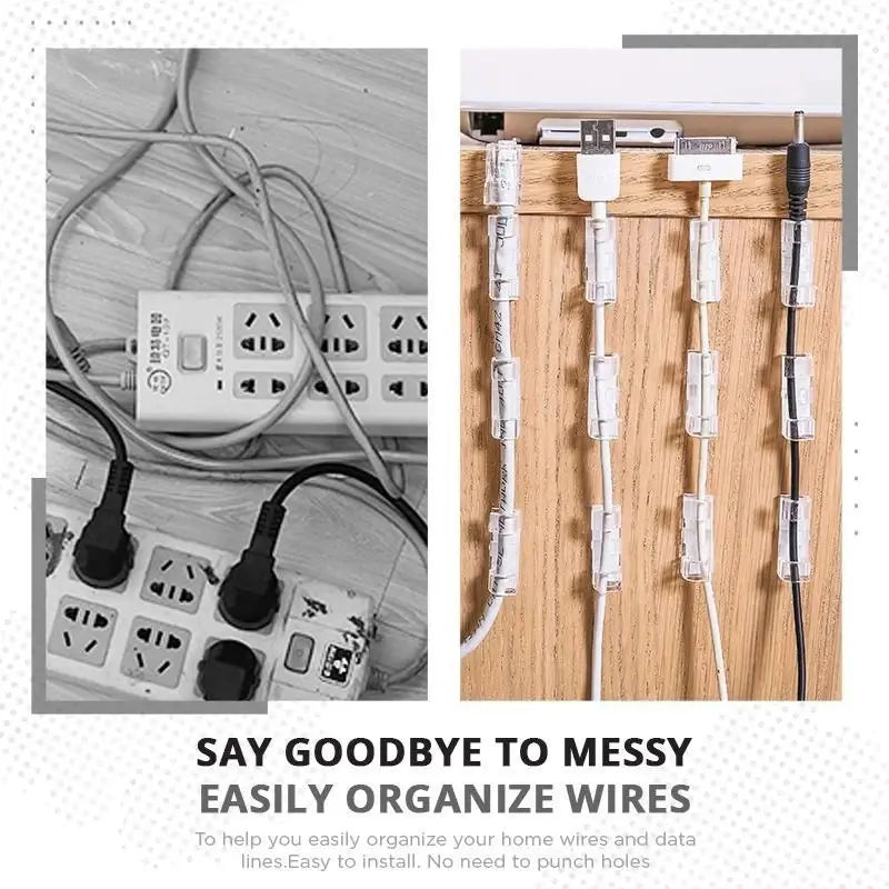 Self-Adhesive Cable Clips, Space-Saving Wire Cord Organizer for Desk