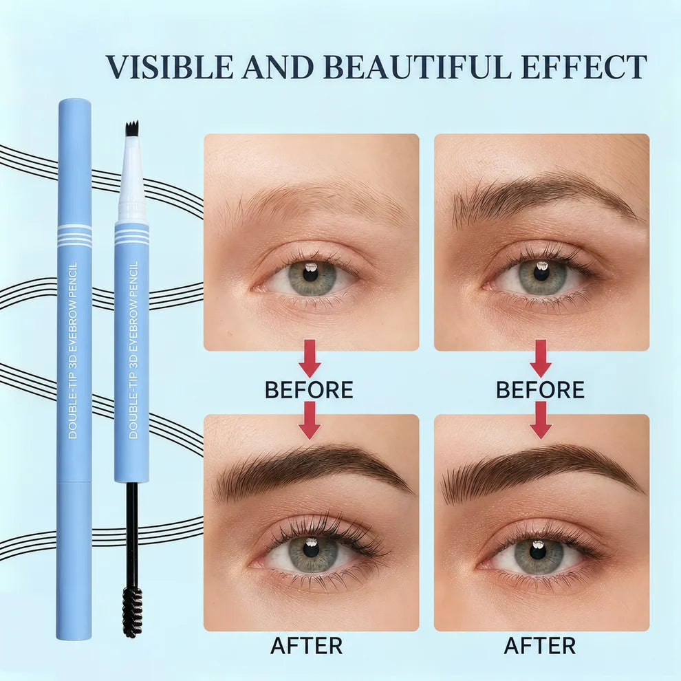 2-in-1 Micro-Fork Eyebrow Pen & Tinted Gel Waterproof