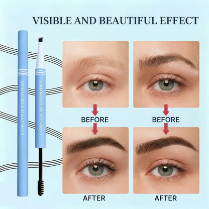 2-in-1 Micro-Fork Eyebrow Pen & Tinted Gel Waterproof