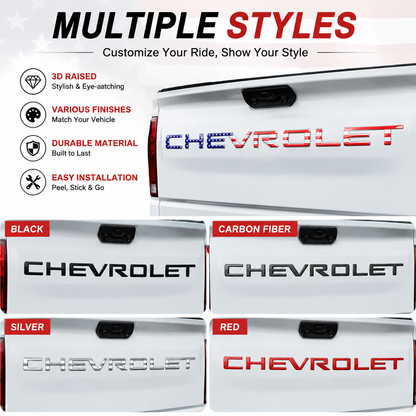 Tailgate Inserts Letters Compatible for 2019-2025 Sverado, 3D Raised & Strong Adhesive Decals Letters