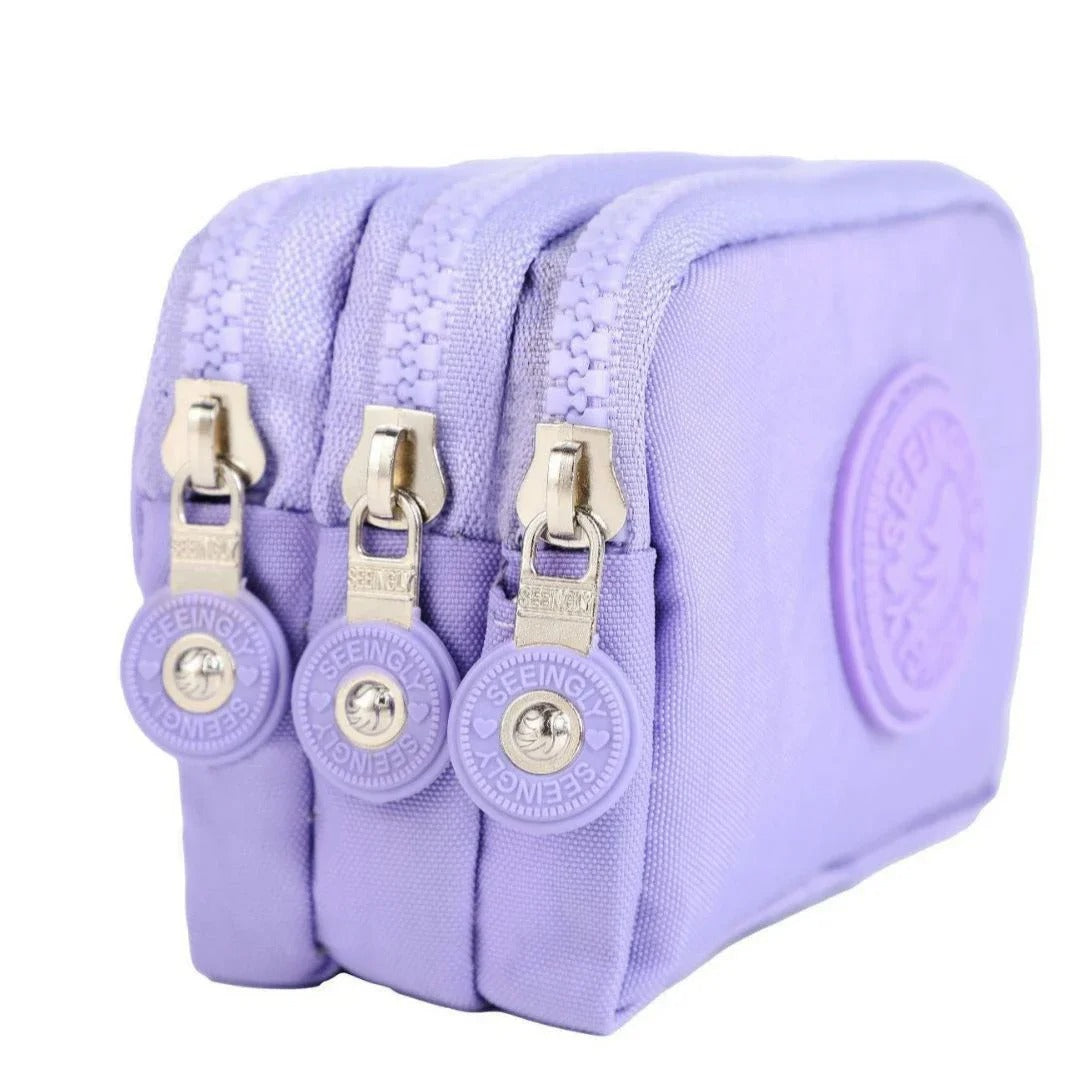 Three Layer Coin Purse Key Bag Women Wallets Zipper Waterproof