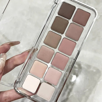 12-Color Matte Eyeshadow Palette Highly Pigmented Shades Blendable Eyeshadow Powder