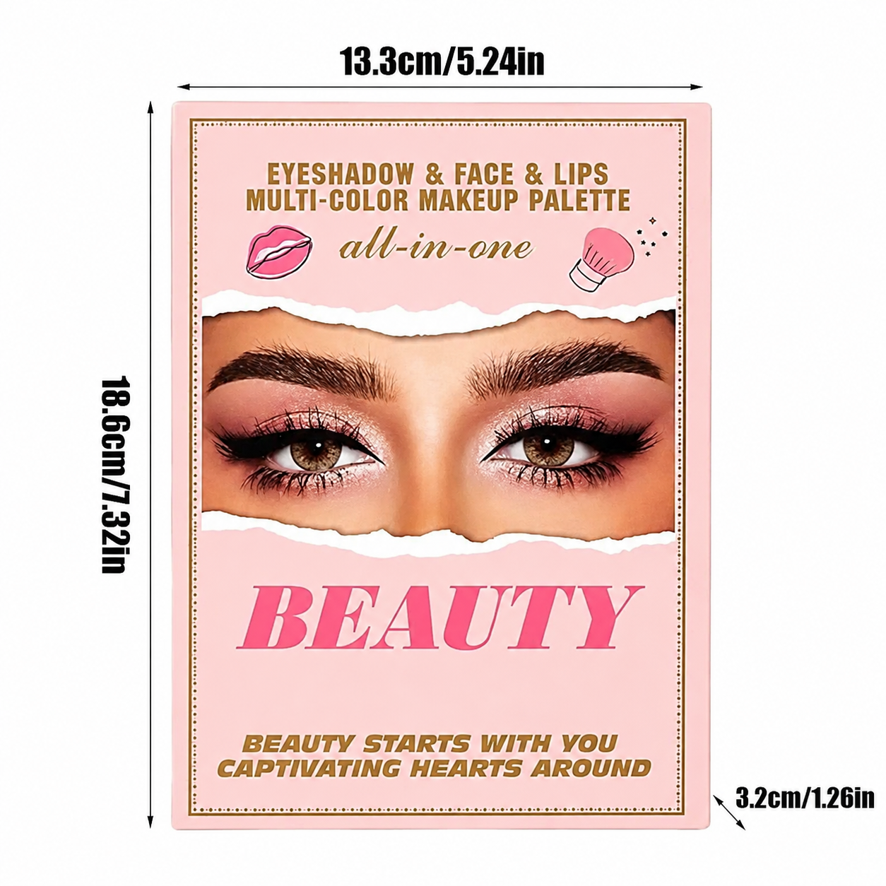 Makeup Book Palette, 5-Layer Book-Style Foldable Makeup Gift Set, 55-Color Eyeshadow Palette