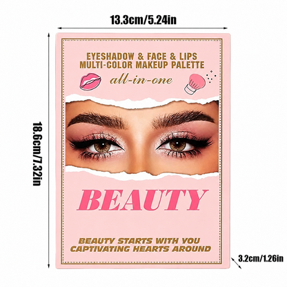 Makeup Book Palette, 5-Layer Book-Style Foldable Makeup Gift Set, 55-Color Eyeshadow Palette