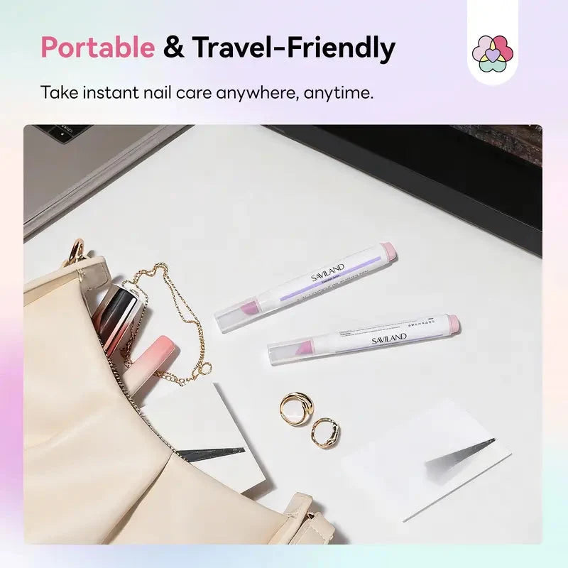 2PCS 3-in-1 Nail Care Pen, Cuticle Oil Cuticle Pusher Nail Oil Pen