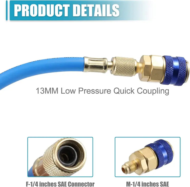 Manual AC Oil & Dye Injector Kit – 1/4" SAE Quick Coupler for Automotive & HVAC