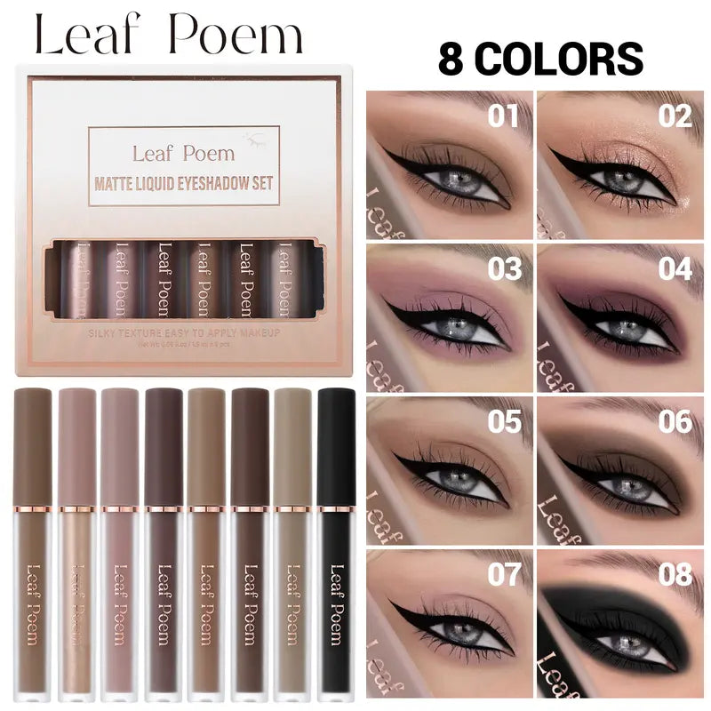 Women's 8-Shade Matte Liquid Eyeshadow Pen Kit Set