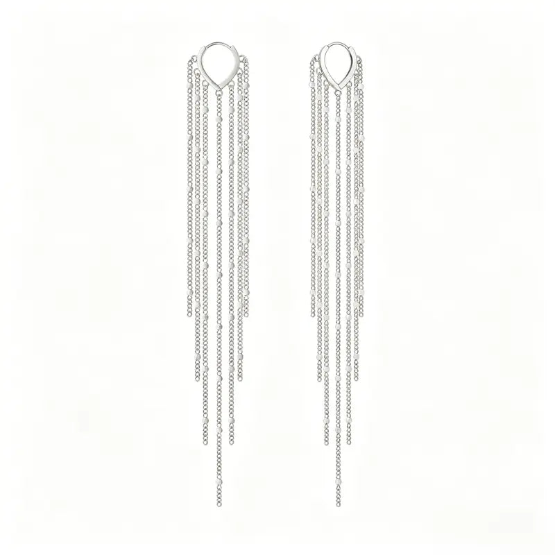 Long Tassel Earrings for Women,Chain Tassel Threader Earrings Trend Dangling