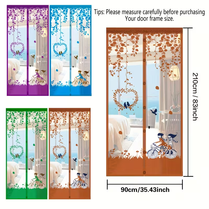 Summer Anti-Mosquito Door Curtain — Fine-Mesh Magnetic Soft Screen Door