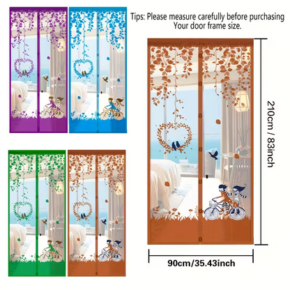 Summer Anti-Mosquito Door Curtain — Fine-Mesh Magnetic Soft Screen Door