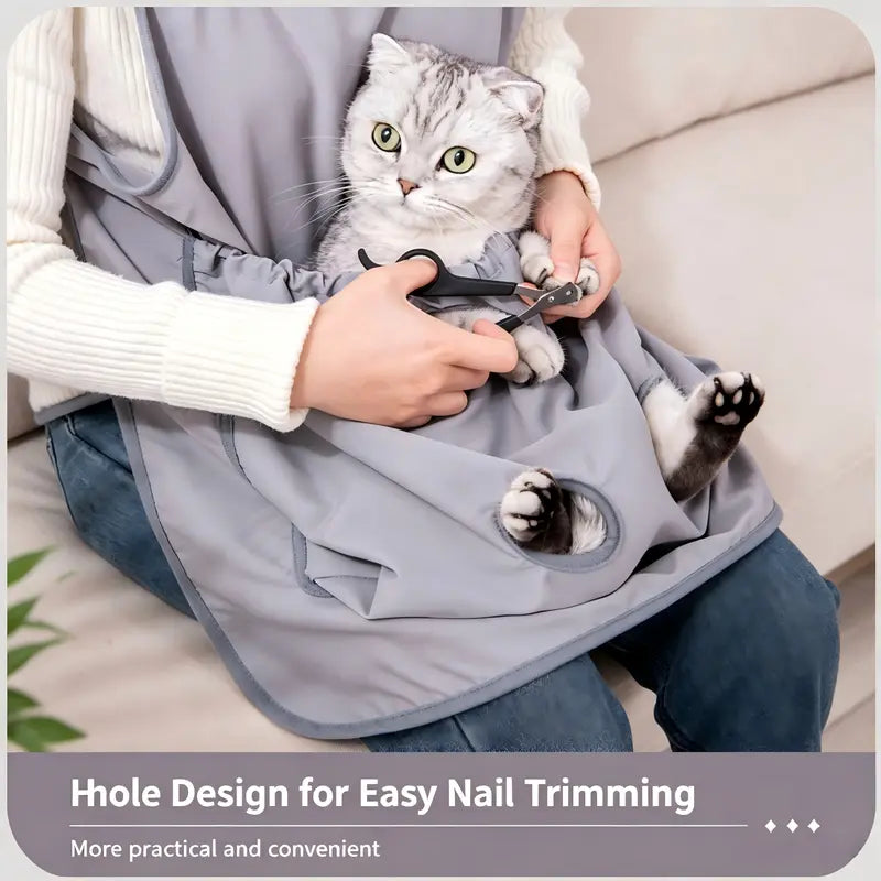 Cat Holding Apron with Leg Holes, Hair Resistant Pet Cuddling Sling