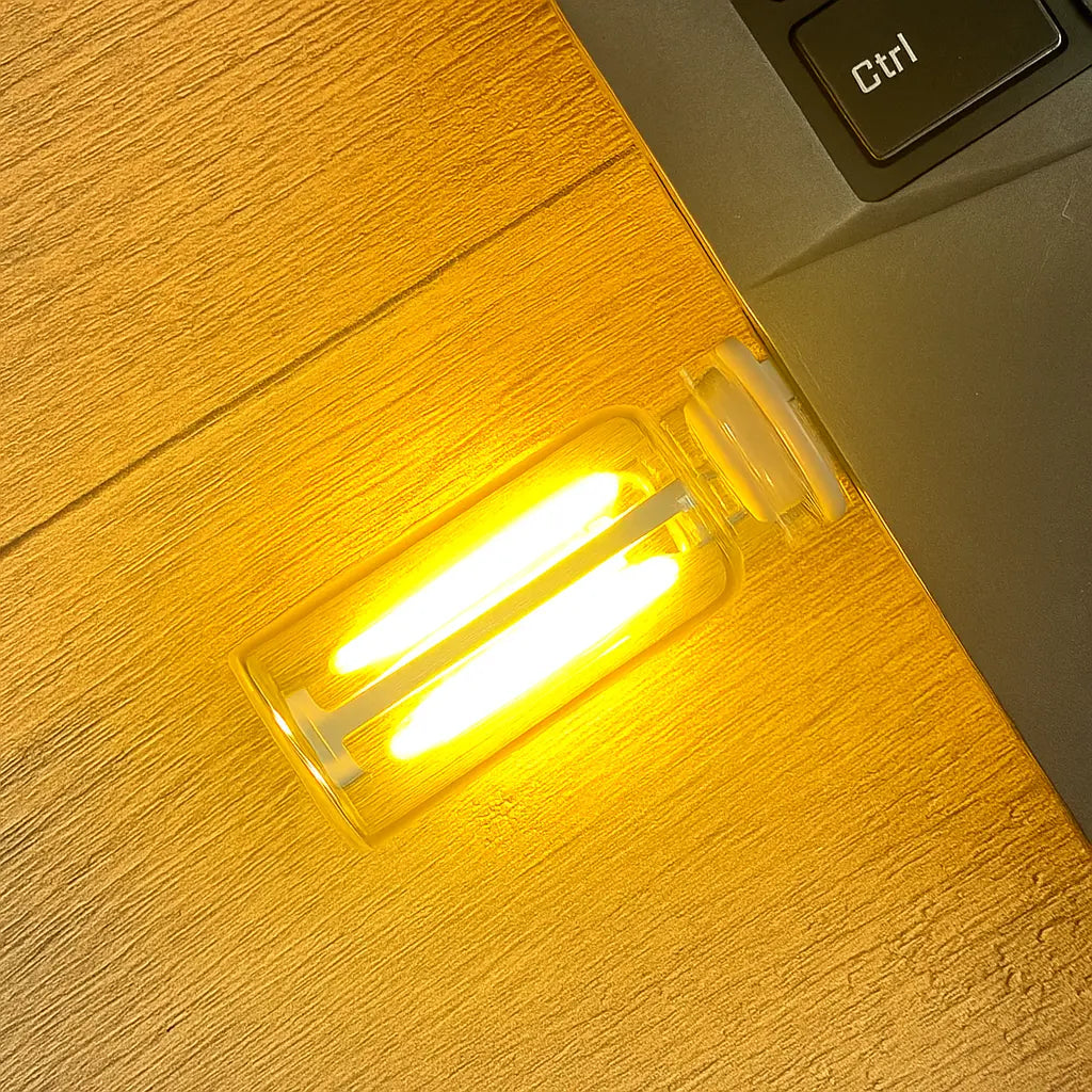 2PCS Car USB Night Light Touch Dimmable LED Filament Lamp