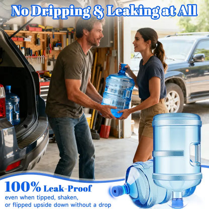 3Pack 3 & 5 Gallon Water Jug Caps, Non-Spill Leak Free Silicone Covers