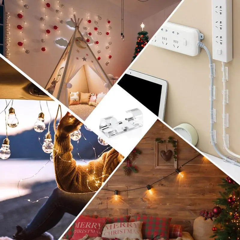 Self-Adhesive Cable Clips, Space-Saving Wire Cord Organizer for Desk