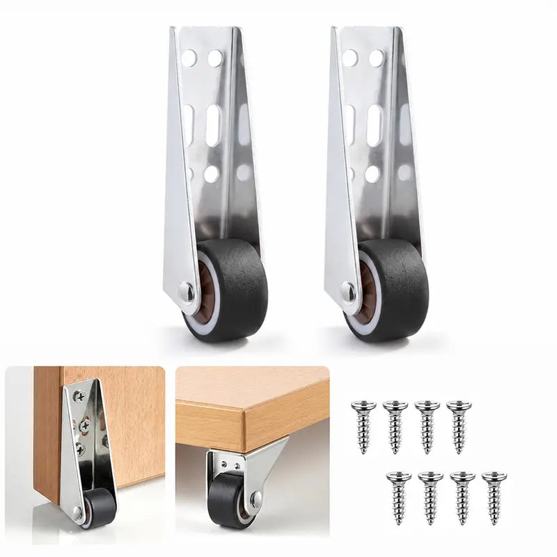 2Pack Vertical Track Roller Wheel, Heavy Duty 110LBS Sliding Door Bottom Guide, Anti-Wobble Door Stop