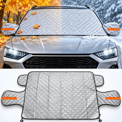 Magnetic Car Windshield Snow Cover, 3 Layers with Side Mirror Protector