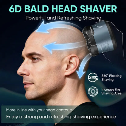 New Bald Head Shaver LED Display Waterproof Rechargeable Long Battery