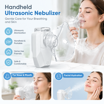 Portable Ultrasonic Mesh Nebulizer - USB Rechargeable, 200mA Lithium Battery, Adjustable Nebulization Rate
