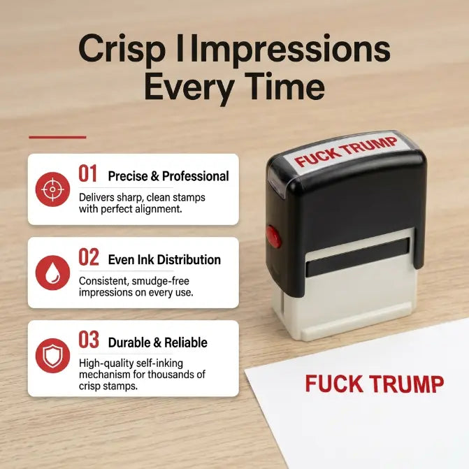 Self-Inking Red Ink "F*k Trump" Stamp