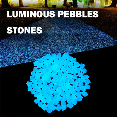 300Pcs Outdoor Luminous Stones Outdoor Yard Lawn Path Pebbles for Aquarium Fish Tank Decor