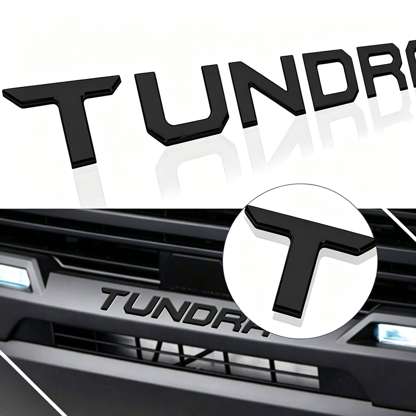 All-New Upgrade Tundr Truck Accessories Badge Tailgate Insert Letters 3D Raised Rear Emblems, ABS Plastic Inserts