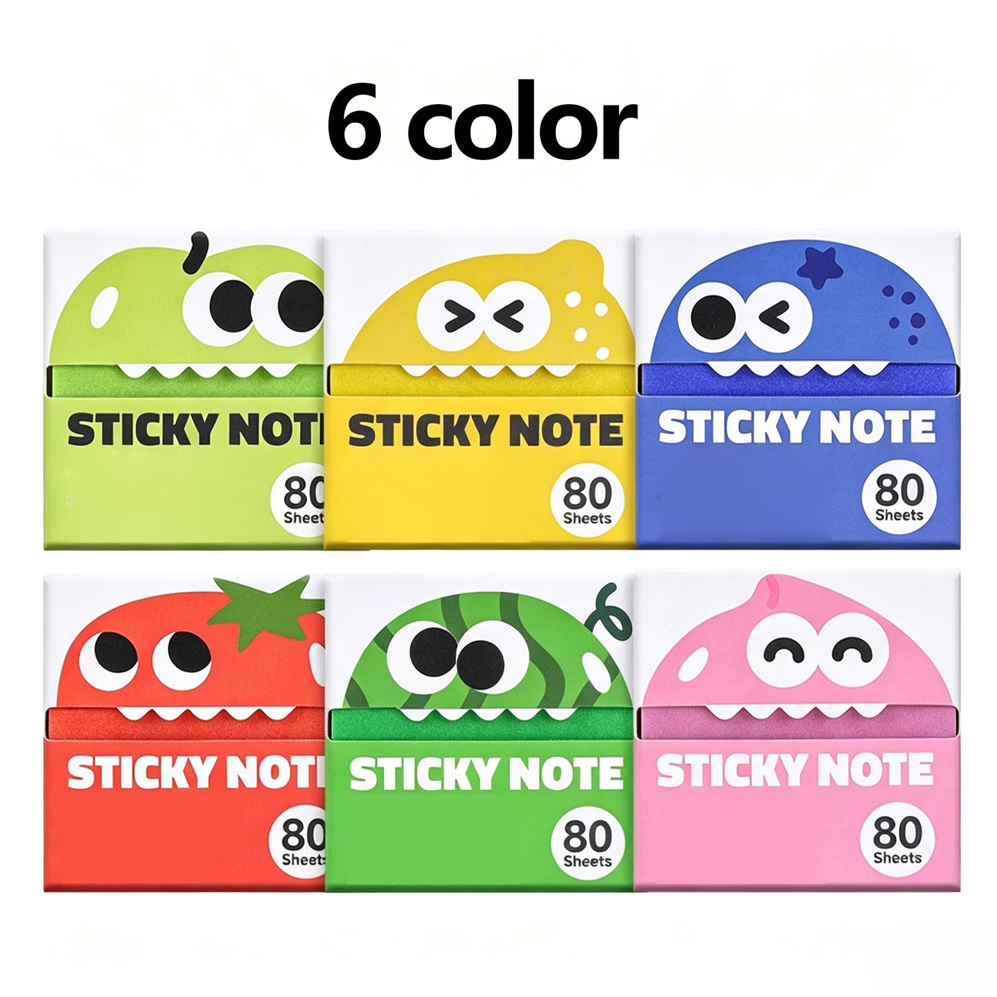 Transparent Pull-Out glitter Sticky Notes (6 Color, 480 Sheets Total)
