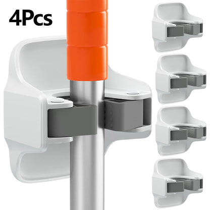 4PCS Broom Holder Wall Mount Mop Grippers Organizer wall Hanging