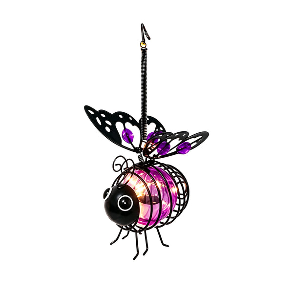 Hanging Solar Bee Light Outdoor Garden Decor Dots Bee Blossom Gifts
