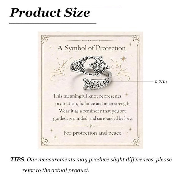 Witches Knot Ring for Women Adjustable Witches Protection Knot Ring