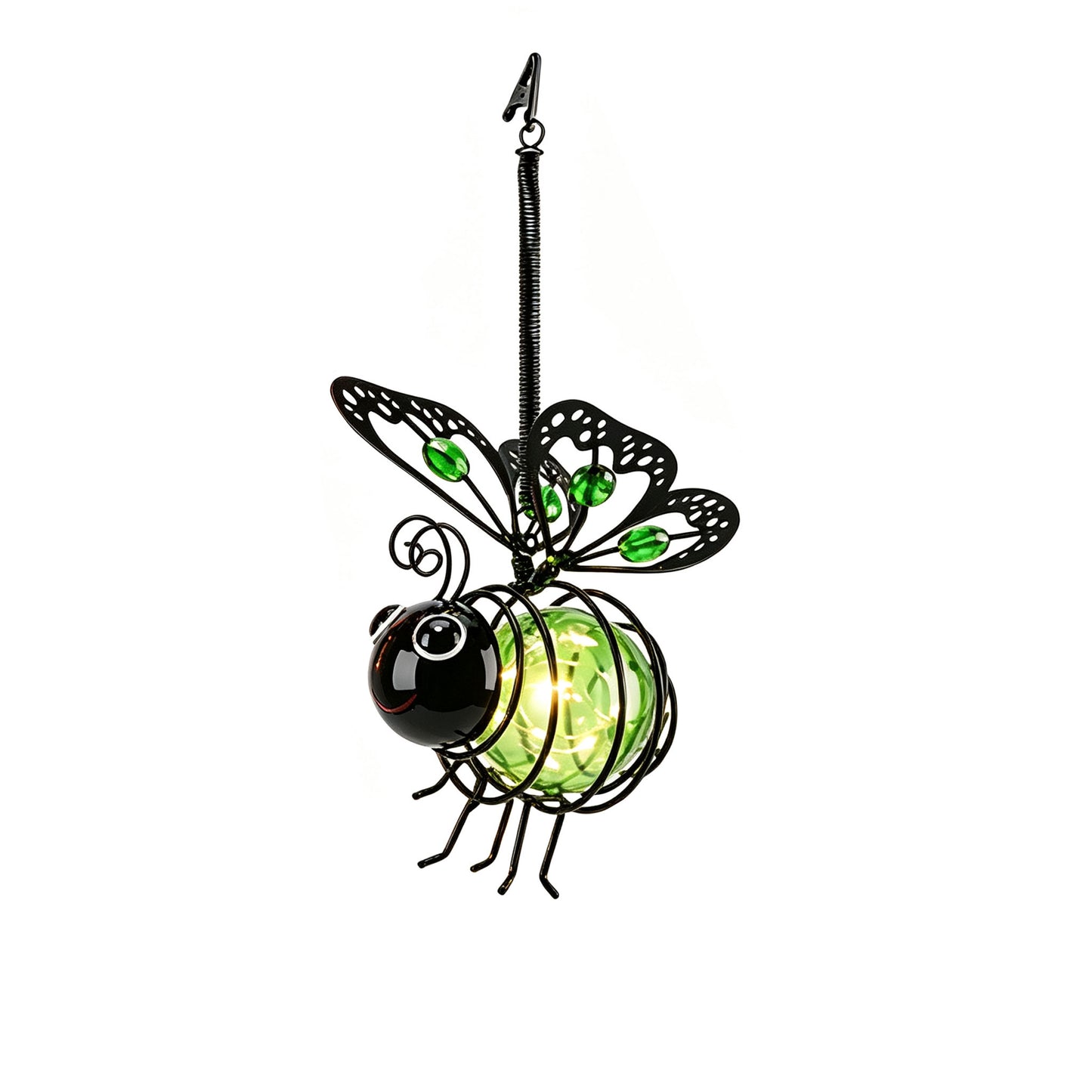 Hanging Solar Bee Light Outdoor Garden Decor Dots Bee Blossom Gifts