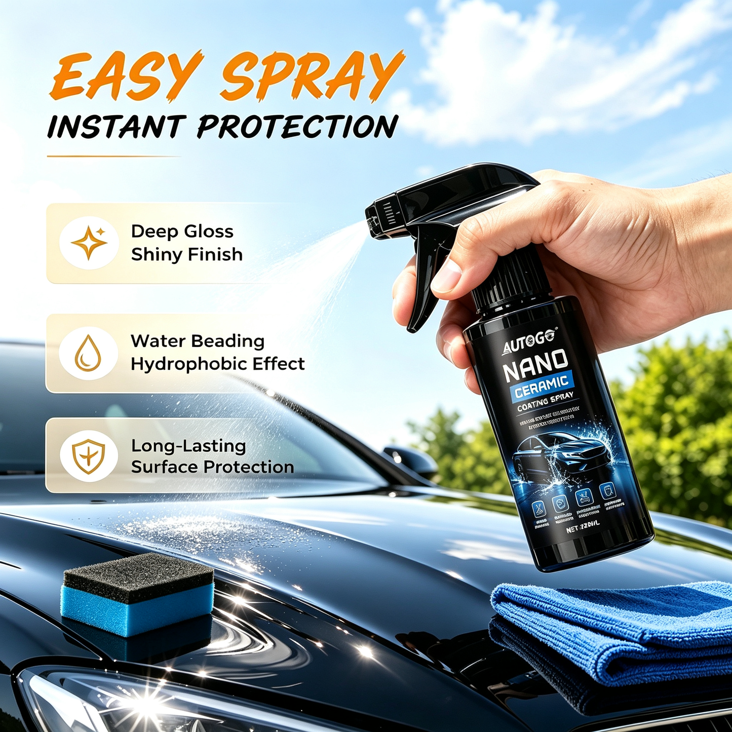 Nano Coat Scratch Repair Master Spray Kit,Nano Car Scratch Removal Spray/120ML