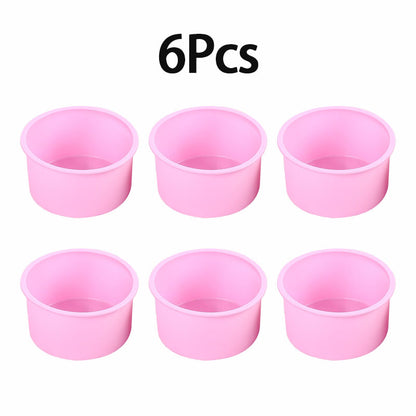 6-Piece Silicone Mini Cake Pans - 4 in Non-Stick Anti-Adhesive Muffin Cupcake Tins & Moulds