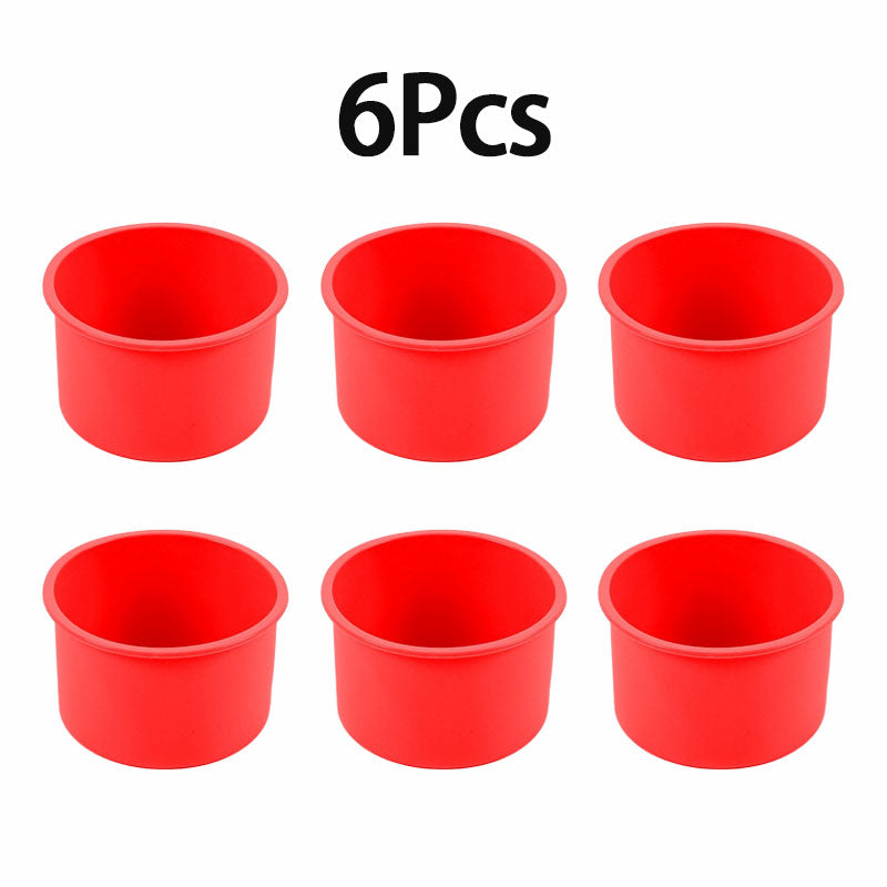 6-Piece Silicone Mini Cake Pans - 4 in Non-Stick Anti-Adhesive Muffin Cupcake Tins & Moulds