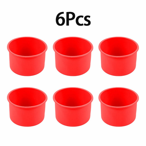 6-Piece Silicone Mini Cake Pans - 4 in Non-Stick Anti-Adhesive Muffin Cupcake Tins & Moulds