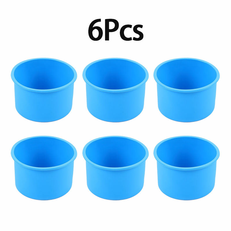 6-Piece Silicone Mini Cake Pans - 4 in Non-Stick Anti-Adhesive Muffin Cupcake Tins & Moulds