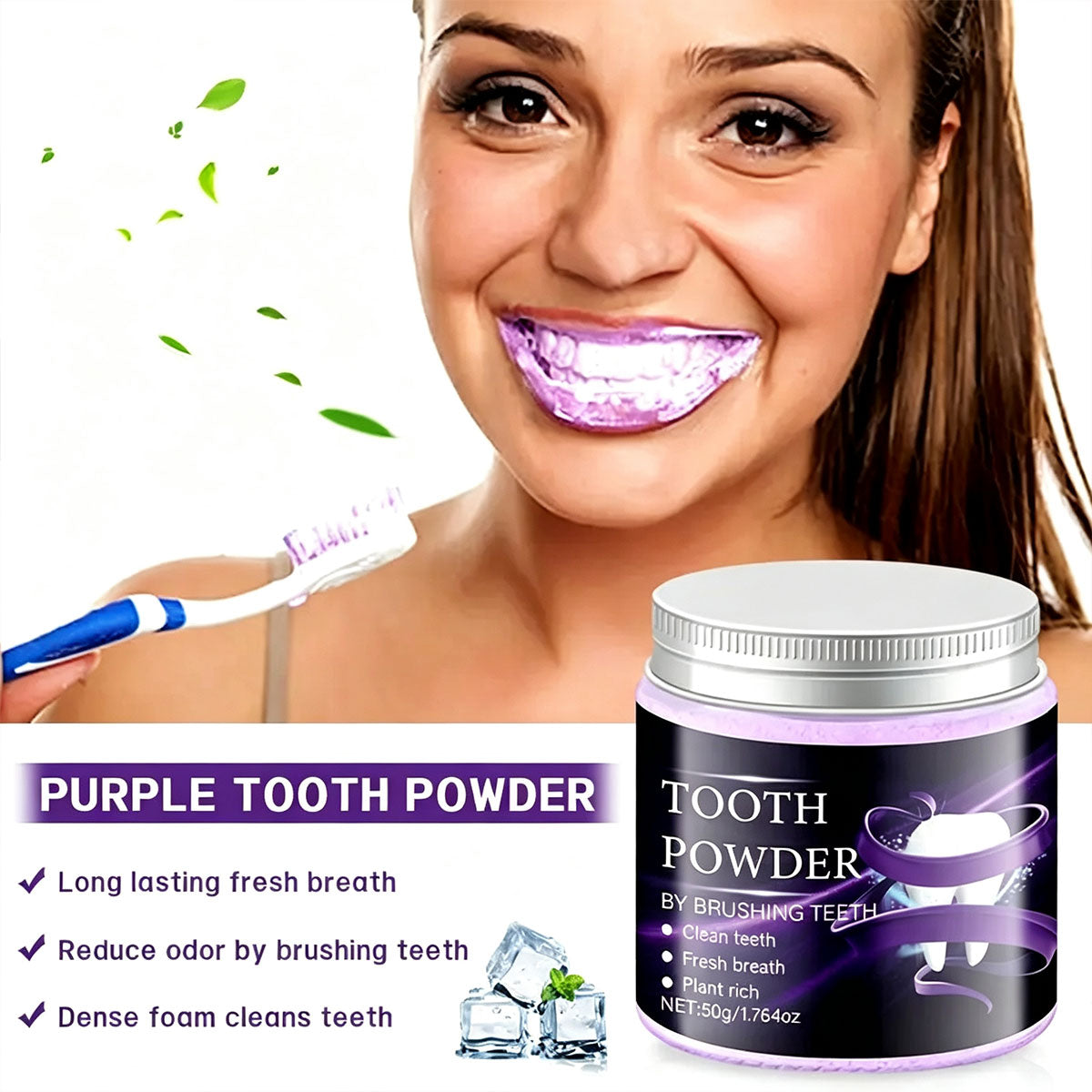 High-Efficiency Tooth Powder - Gentle, Sensitive-Friendly Natural Mouth Care