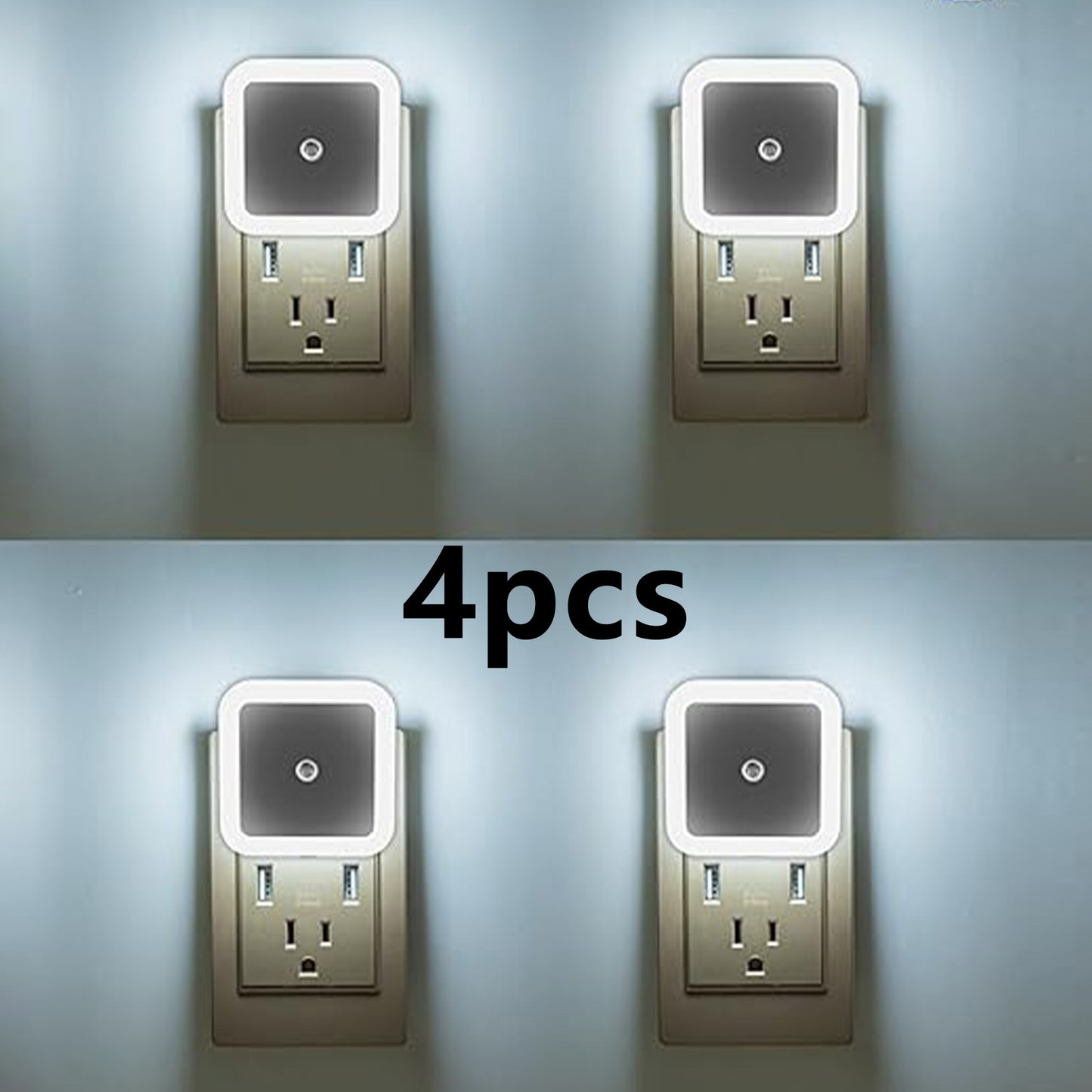 4/8Pcs Night Light,Warm White LED Night Lights Plug into Wall with Dusk to Dawn sensors