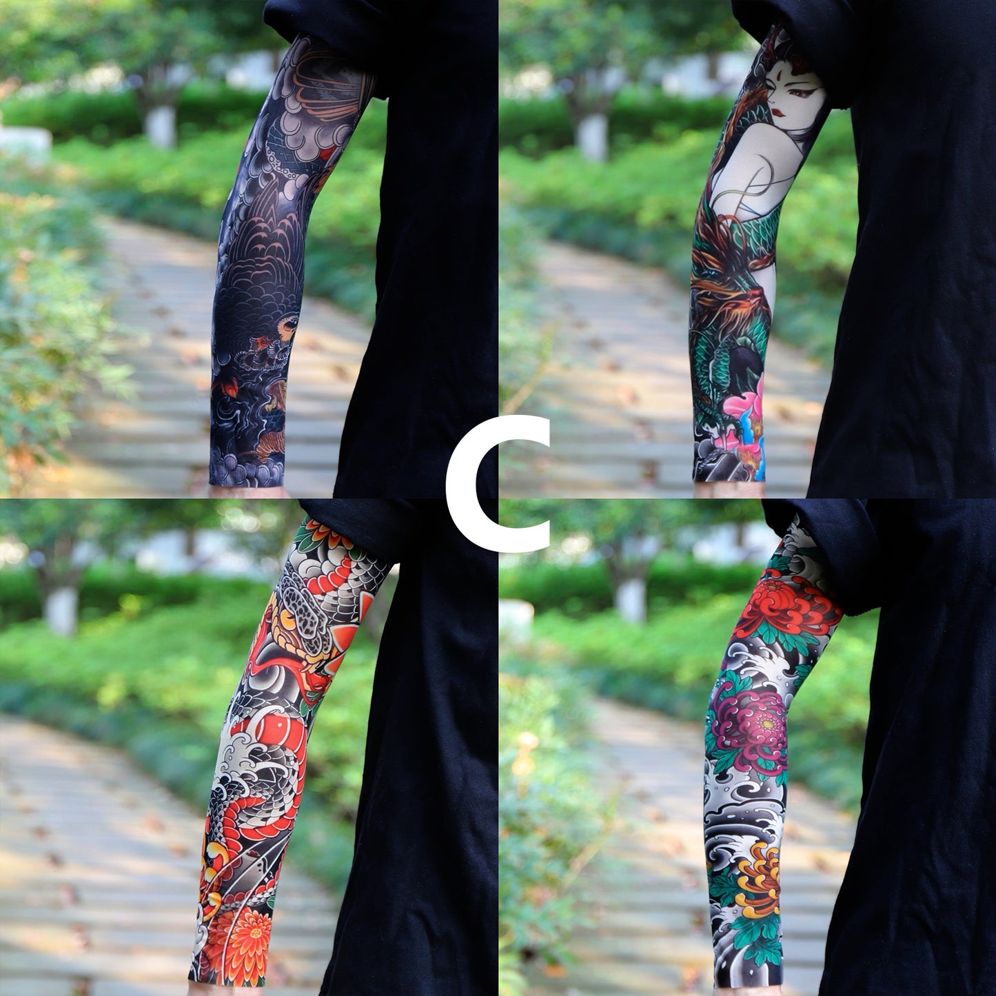 4Pcs Cooling Sun Protection Tattoo Sleeves for Men Women,UltraRealistic,UltraThin Breathable