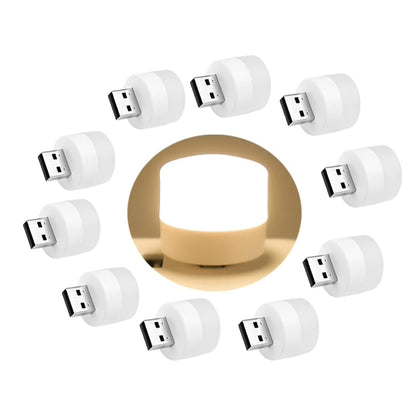 10Pcs USB LED Mini Light Bulb, Plug in Night Light, Warm White, USB Light Bulb