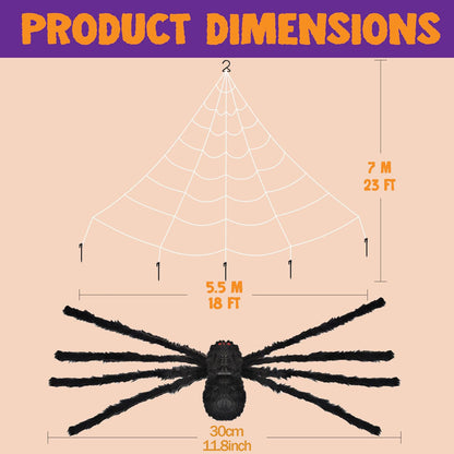 Halloween Decorations Spider Web Outdoor Giant Spider Décor