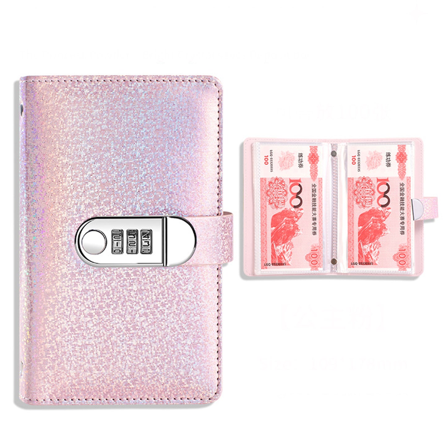 Envelope Challenge Binder with Lock, A6 PU Leather Money Saving Binder for Cash