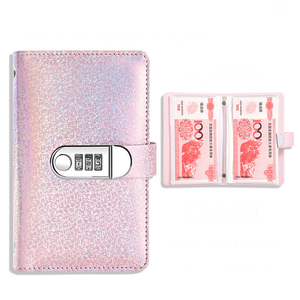 Envelope Challenge Binder with Lock, A6 PU Leather Money Saving Binder for Cash