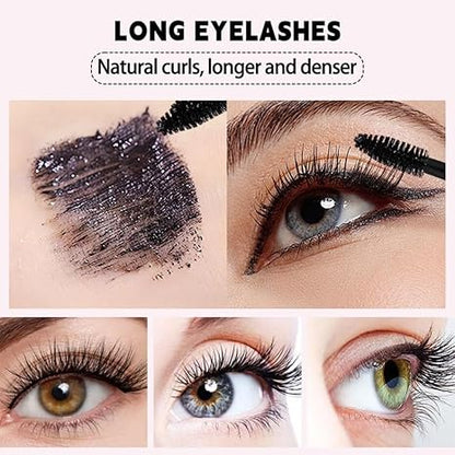 2Pcs 7d Colossal Mascara, Black Long-Lasting & Buildable Volume, Natural Length