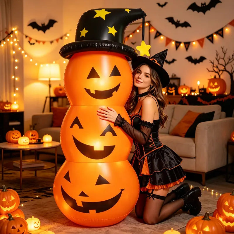 4.43ft Halloween Inflatable Pumpkin Waterproof Outdoor Decor for Parties, Gardens, Patios