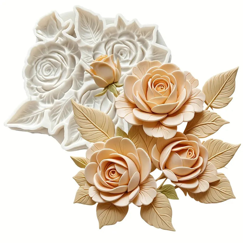 1 Set  BPA-Free 3D Flower Silicone Molds