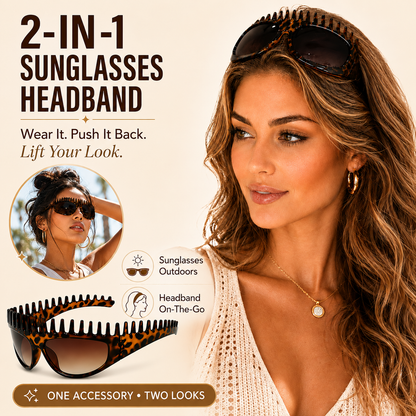 2 in 1 Foldable Sunglasses Headband Chic Tortoiseshell Hair Accessory